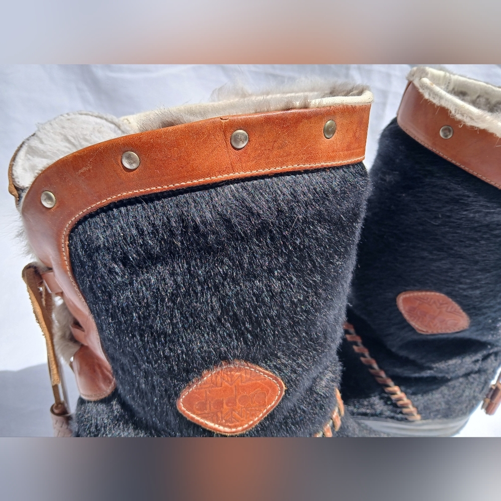 Diadora Vintage Boots Real Fur With Leather Trim - Picture 5 of 6